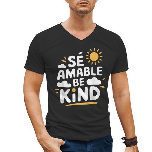 SÉ AMABLE Be Kind Bilingual Teacher Maestra Spanish Teacher Men's V-Neck T-Shirt - teacherstshirts.com AU