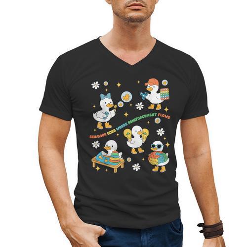 Silly Goose Behavior Analyst RBT ABA Therapy SPED Teacher Men's V-Neck T-Shirt - teacherstshirts.com UK