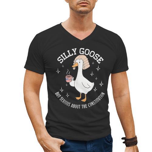 Silly Goose Constitution History Teacher Middle School Men's V-Neck T-Shirt - teacherstshirts.com AU
