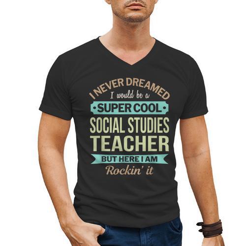 Social Studies Teacher Appreciation Men Women Men's V-Neck T-Shirt - teacherstshirts.com