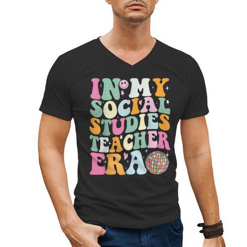 In My Social Studies Teacher Era Cute Social Studies Teacher Men's V-Neck T-Shirt - teacherstshirts.com AU