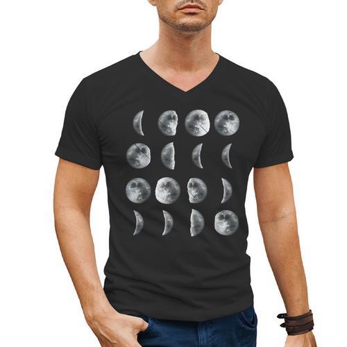 Space Science Student Teacher Leonard Moon Phases Men Women Kids Men's V-Neck T-Shirt - teacherstshirts.com AU