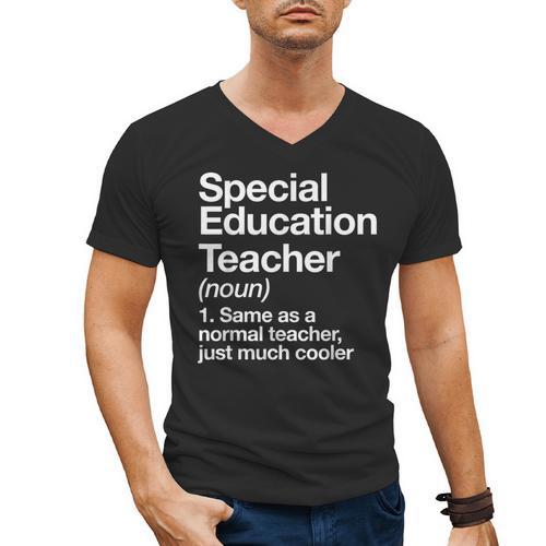 Special Education Teacher Definition Back To School Men's V-Neck T-Shirt - teacherstshirts.com
