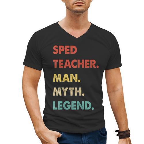 Sped Teacher Man Myth Legend Men's V-Neck T-Shirt - teacherstshirts.com AU