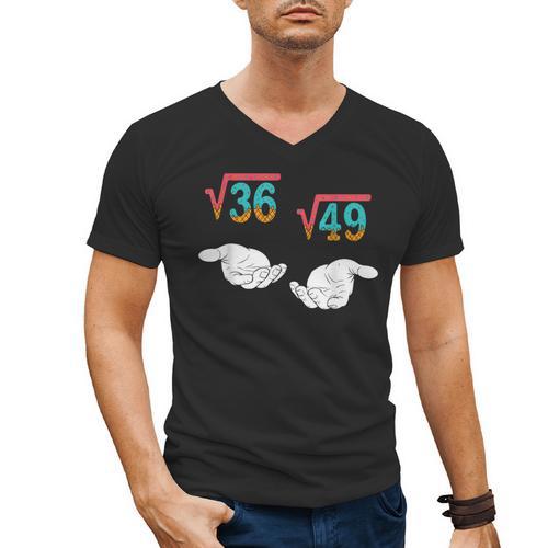 Square Root 36 49 Meme 67 Ice Cream Drip Math Teacher Tee Men's V-Neck T-Shirt - teacherstshirts.com AU