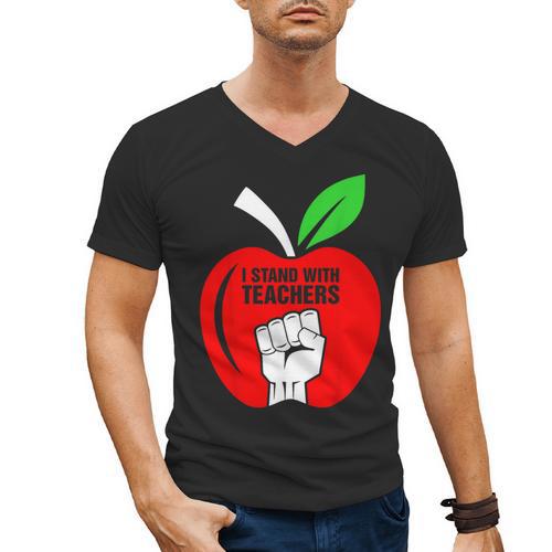 I Stand With Teachers Tshirt Men's V-Neck T-Shirt - teacherstshirts.com UK