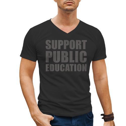 Support Public Education Protect Teachers Students Schools Men's V-Neck T-Shirt - teacherstshirts.com DE