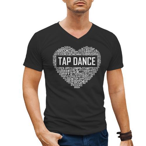 Tap Dance Heart Lover Tap Dancer Dancing Teacher For Men Women Girls Kids Men's V-Neck T-Shirt - teacherstshirts.com UK