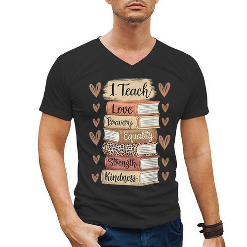 I Teach History Month Black Teacher Melanin Men's V-Neck T-Shirt - teacherstshirts.com UK