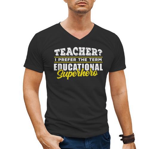 Teacher Educational Superhero School Teachers Men's V-Neck T-Shirt - teacherstshirts.com AU