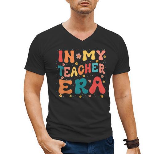In My Teacher Era First Day Of School Back To School Retro Men's V-Neck T-Shirt - teacherstshirts.com CA