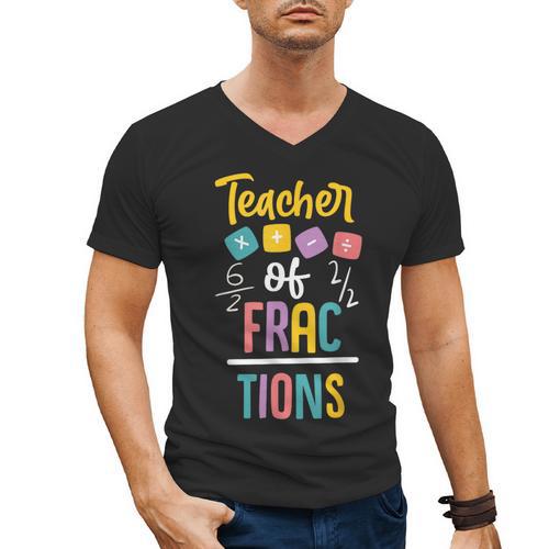 Teacher Of Fractions For Math Teacher Men's V-Neck T-Shirt - teacherstshirts.com DE