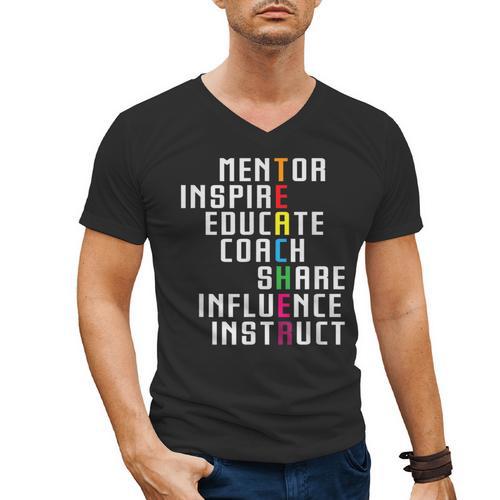 Teacher Inspirational Educator Favorite School Teacher Men Women Girls Kids Men's V-Neck T-Shirt - teacherstshirts.com AU