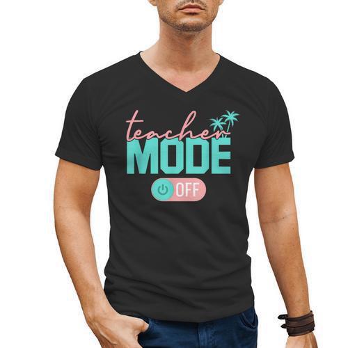 Teacher Mode Off Happy Last Day Of School Summer Break Men Women Men's V-Neck T-Shirt - teacherstshirts.com