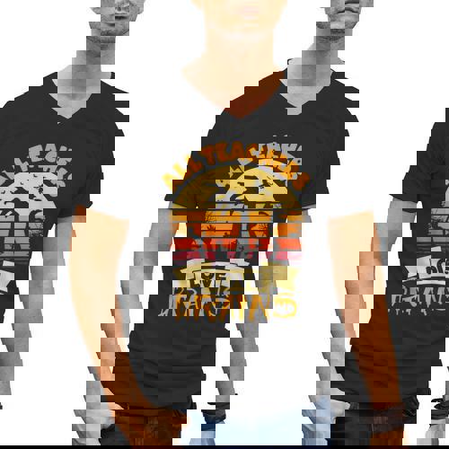 Teacher Shirts Halloween All Teachers Love Brains Men&#x27;s V-Neck T-Shirt - teacherstshirts.com