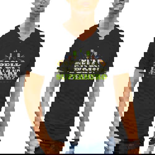 Teacher Superhero Student Educator Special Education Men&#x27;s V-Neck T-Shirt - teacherstshirts.com