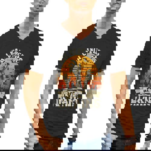 Teacher All Teachers Love Brains Halloween Men&#x27;s V-Neck T-Shirt - teacherstshirts.com