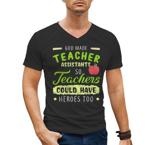 Teacher Teaching Assistant Aide Hero Men's V-Neck T-Shirt - teacherstshirts.com AU