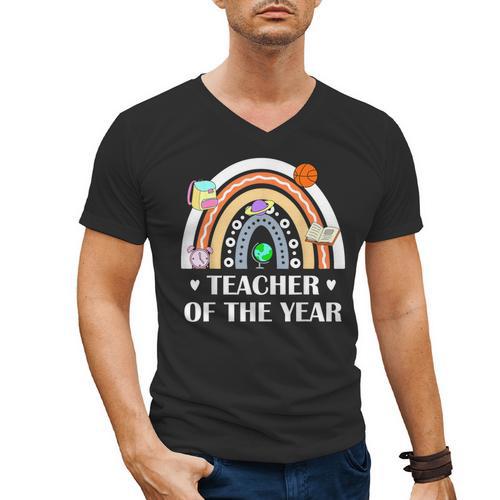Teacher Of The Year Best Teacher Ever Men Women Men's V-Neck T-Shirt - teacherstshirts.com