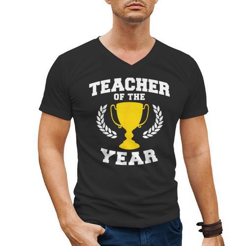 Teacher Of The Year For Men Women Men's V-Neck T-Shirt - teacherstshirts.com