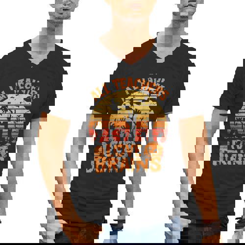 All Teachers Love Brains Teachers Halloween Teacher Men&#x27;s V-Neck T-Shirt - teacherstshirts.com