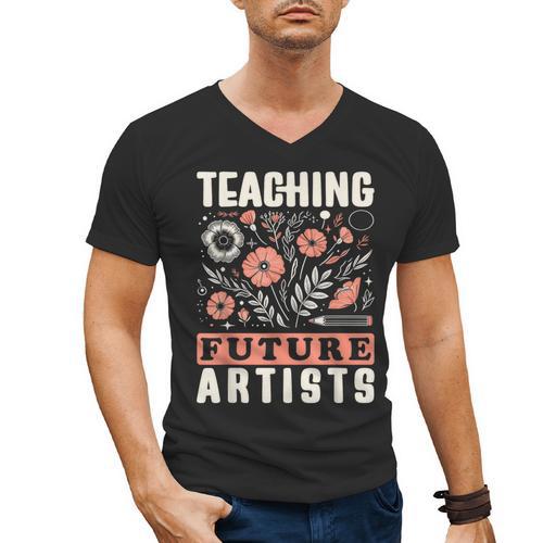 Teaching Future Artists For Art Teachers And Lovers For Men Women Girls Kids Men's V-Neck T-Shirt - teacherstshirts.com DE