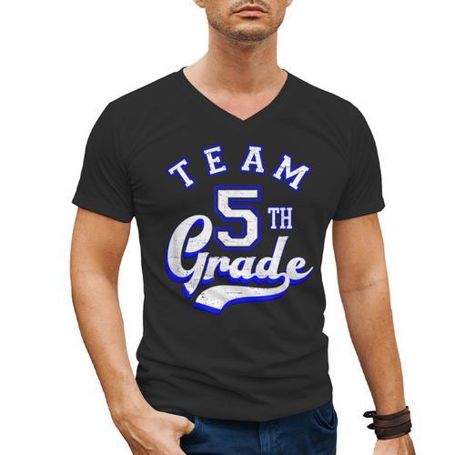 Team 5th Grade Fifth For Teacher Or Students Men's V-Neck T-Shirt - teacherstshirts.com