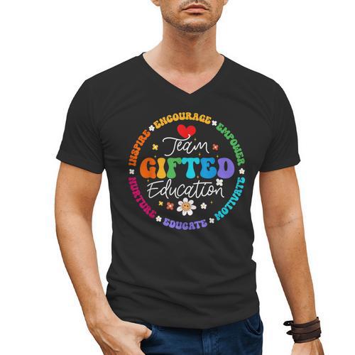 Team Ed Education Teacher Appreciation Back To School Men's V-Neck T-Shirt - teacherstshirts.com