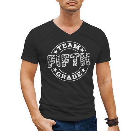 Team Fifth Grade Teacher Student Squad Team 5th Grade School Men's V-Neck T-Shirt - teacherstshirts.com UK