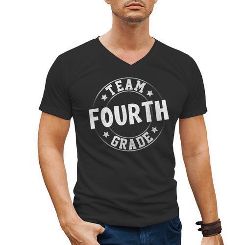 Team Fourth Grade Teacher Student Back To School 4th Grade Men's V-Neck T-Shirt - teacherstshirts.com AU