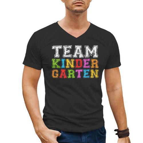 Team Kindergarten Shirt Boy Girl Teacher Graduation Men's V-Neck T-Shirt - teacherstshirts.com