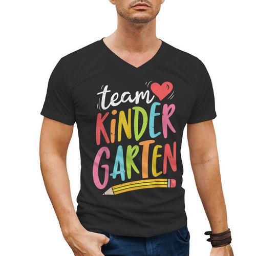 Team Kindergarten Teacher Student Back To School Men's V-Neck T-Shirt - teacherstshirts.com DE