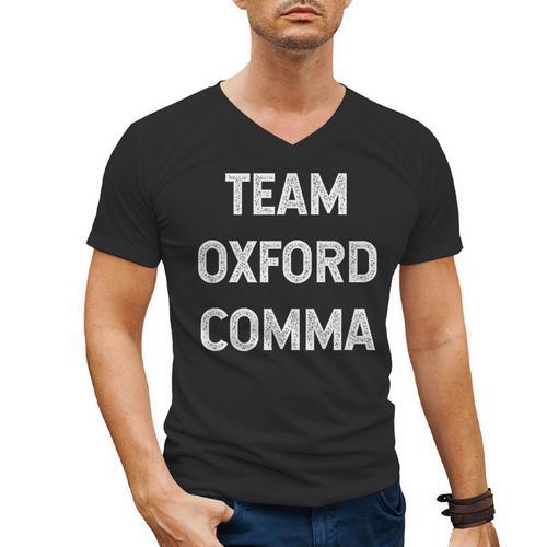 Team Oxford Comma English Majors And Teachers For Men Women Girls Kids Men's V-Neck T-Shirt - teacherstshirts.com AU
