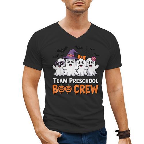 Team Preschool Boo Crew Halloween Teacher Student Costume Men's V-Neck T-Shirt - teacherstshirts.com CA