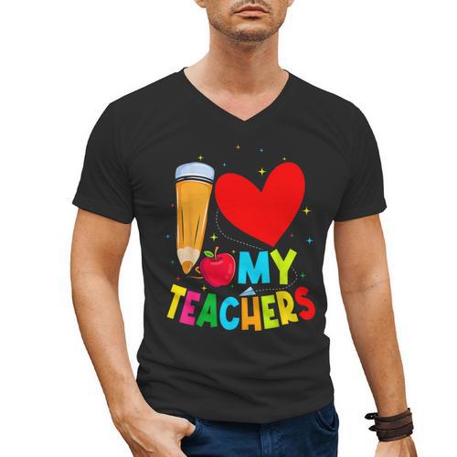 Teens Graduation I Heart My Teachers I Love My Teachers Men's V-Neck T-Shirt - teacherstshirts.com UK