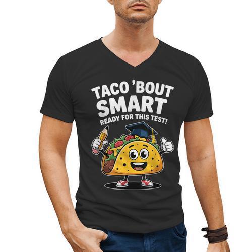 Test Day Teacher Shirt Motivational Testing Day Taco Testing Men's V-Neck T-Shirt - teacherstshirts.com