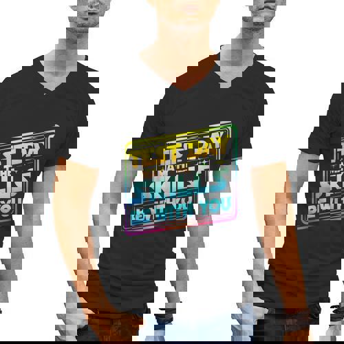 Testing Day Test Day May The Skills Be With You Teacher Men&#x27;s V-Neck T-Shirt - teacherstshirts.com