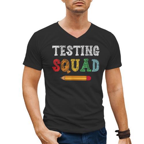 Testing Squad Costume Test Day Teacher Student School Men's V-Neck T-Shirt - teacherstshirts.com AU