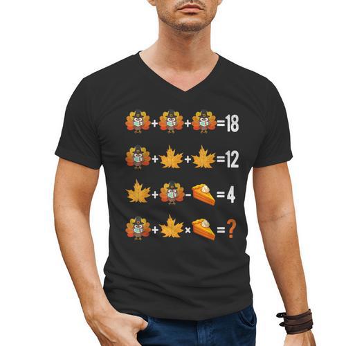 Thanksgiving Order Of Operations Quiz Math Teacher Life Men's V-Neck T-Shirt - teacherstshirts.com AU