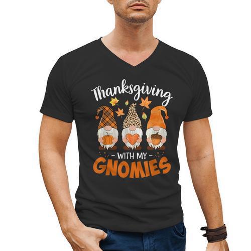 Thanksgiving Shirts For Women With My Gnomies Teachers Gnome Men's V-Neck T-Shirt - teacherstshirts.com