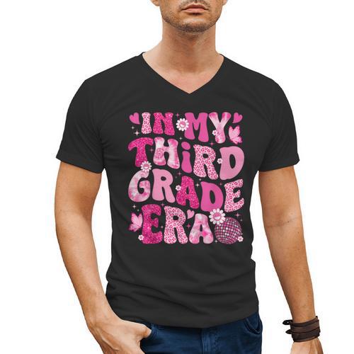 In My Third Grade Era Teachers Women Back To School Girls Men's V-Neck T-Shirt - teacherstshirts.com UK