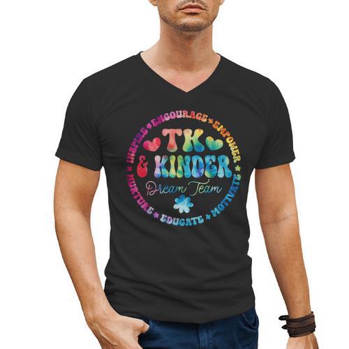 TK & Kinder Dream Team Transitional Kindergarten Teacher Men's V-Neck T-Shirt - teacherstshirts.com AU