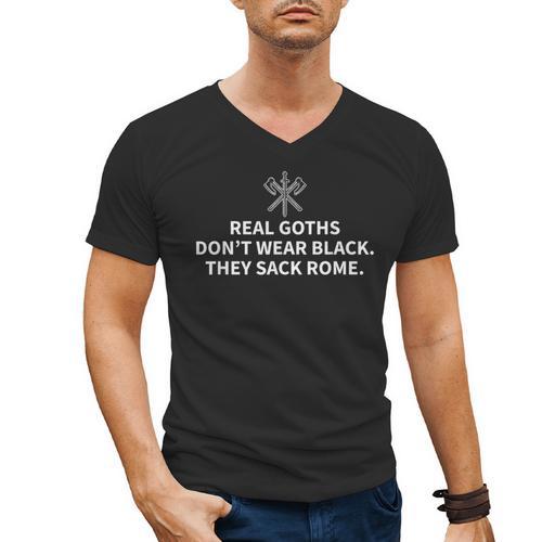 History Teacher Real Goths Sack Rome Men's V-Neck T-Shirt - teacherstshirts.com AU