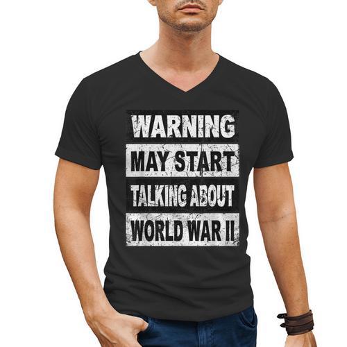 Vintage Historian Shirt History Teacher Co Retro WW2 History Teacher Men's V-Neck T-Shirt - teacherstshirts.com