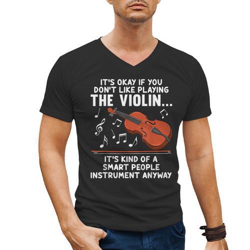 Violin Player Costume For Men Women Violin Teacher Violinist Men's V-Neck T-Shirt - teacherstshirts.com