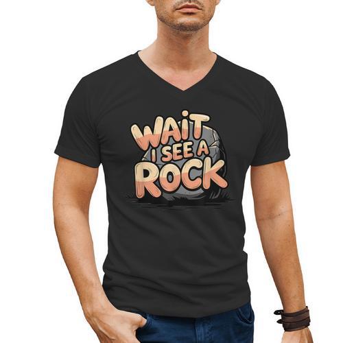 Wait I See A Rock Geology Teacher Men's V-Neck T-Shirt - teacherstshirts.com AU