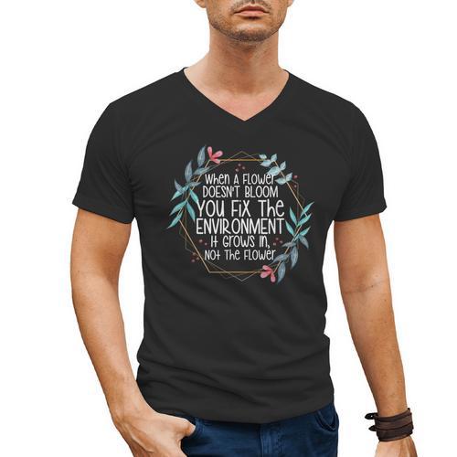 When A Flower Doesn't Bloom Special Education Teacher Men Women Men's V-Neck T-Shirt - teacherstshirts.com AU