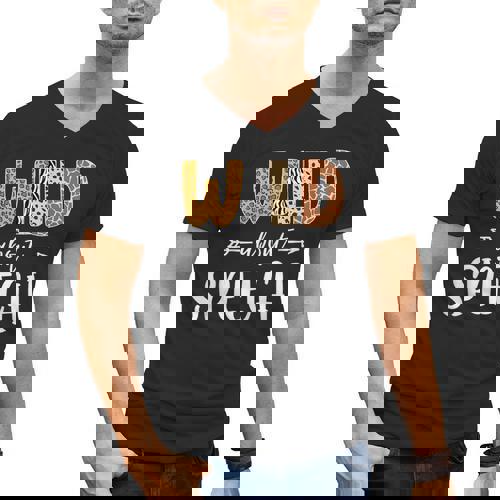 Wild About Speech SLP Leopard Teacher Back To School Kids Men&#x27;s V-Neck T-Shirt - teacherstshirts.com