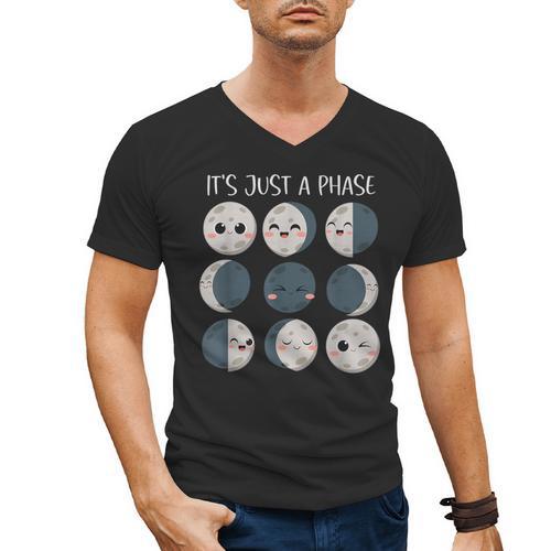 Women Science Teacher Moon Phases Scientist Back To School Men's V-Neck T-Shirt - teacherstshirts.com