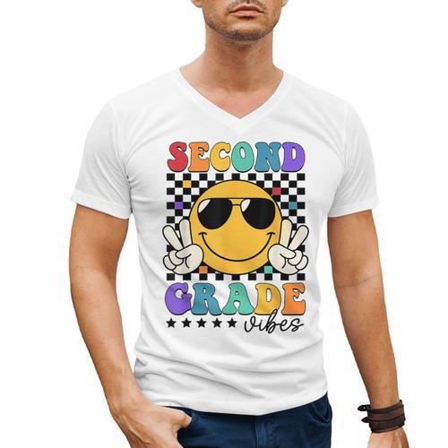 2nd Grade Teacher Shirts First Day Second Grade Shirt Girls Men's V-Neck T-Shirt - teacherstshirts.com
